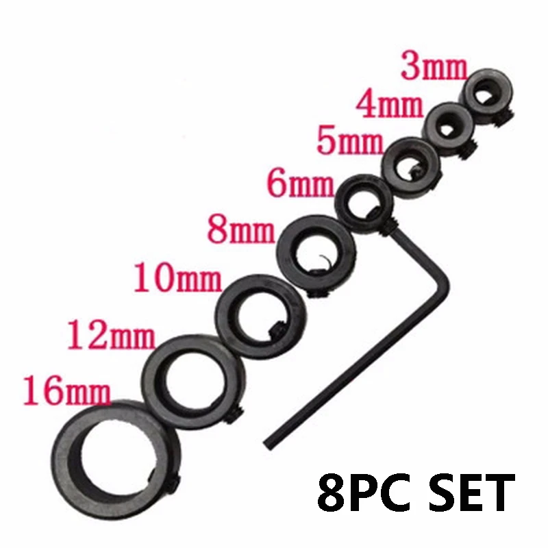 

Bit limiter 3-16mm Drill Bit Limit Ring Woodworking Drill Bit For The Round Wood Clamp Fixture Positioning Depth