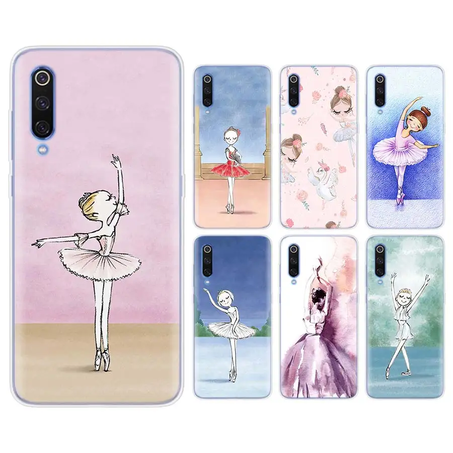 

Ballerina dancing girl Silicone case for Xiaomi Mi 9 8 A2 Lite Play Mix3 Redmi 6 6A Note 6Pro 7 Pro TPU Soft Phone case