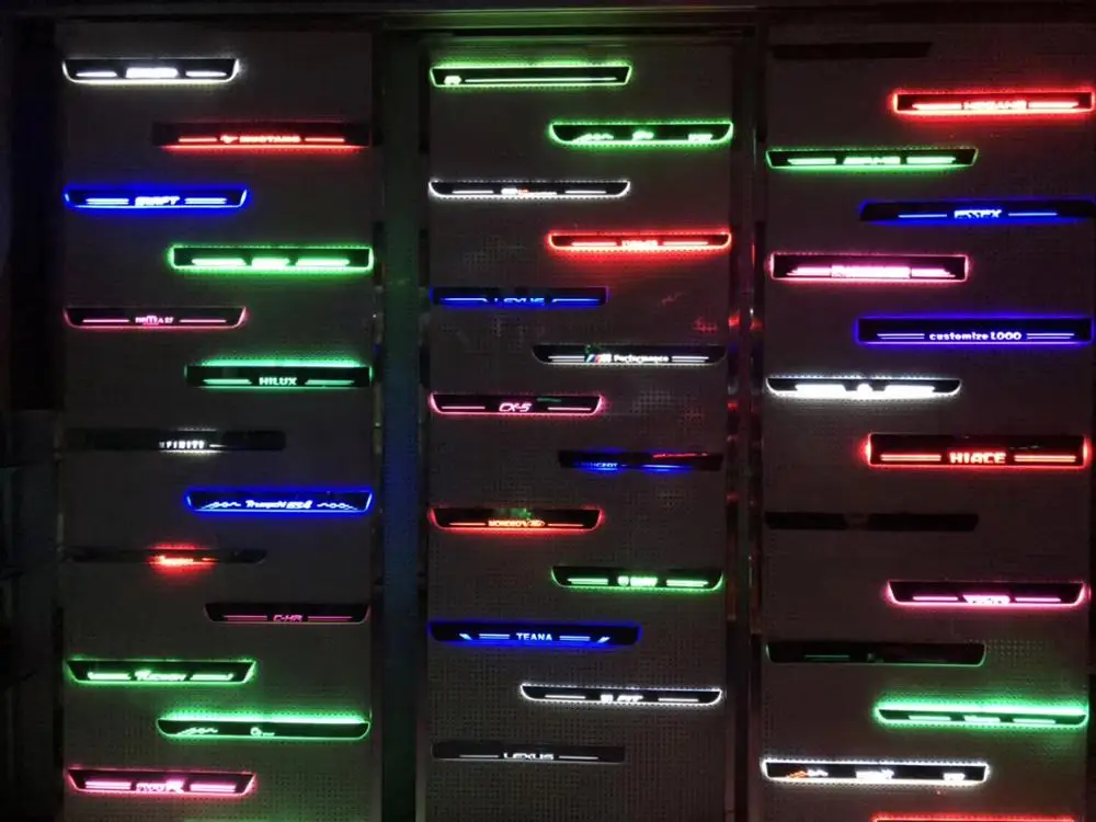 Qirun Acrylic LED moving door scuff door plate sill light for audi A3/S3 A4 A1 A5/S5/RS5 A6L C7