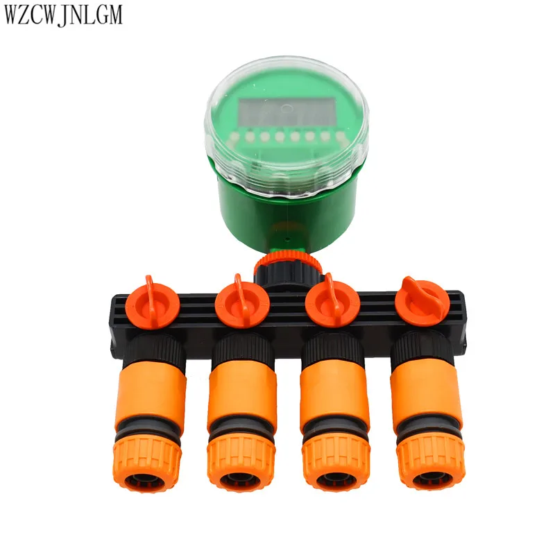 Garden Irrigation Timing 4 way Tap Splitter Quick Hose Fitting Garden