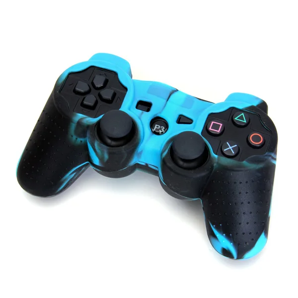 

Silicone Protective Skin Case Cover for Sony PS2 PS3 Controller - Black-Blue