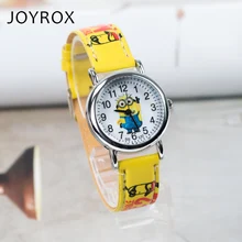 JOYROX Pattern Children’s Watch Hot Cartoon Leather Strap 2017 Fashion Kids Quartz Wristwatch Boys Girls Students Clock