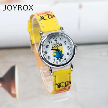 JOYROX Minions Pattern Leather Strap Quartz