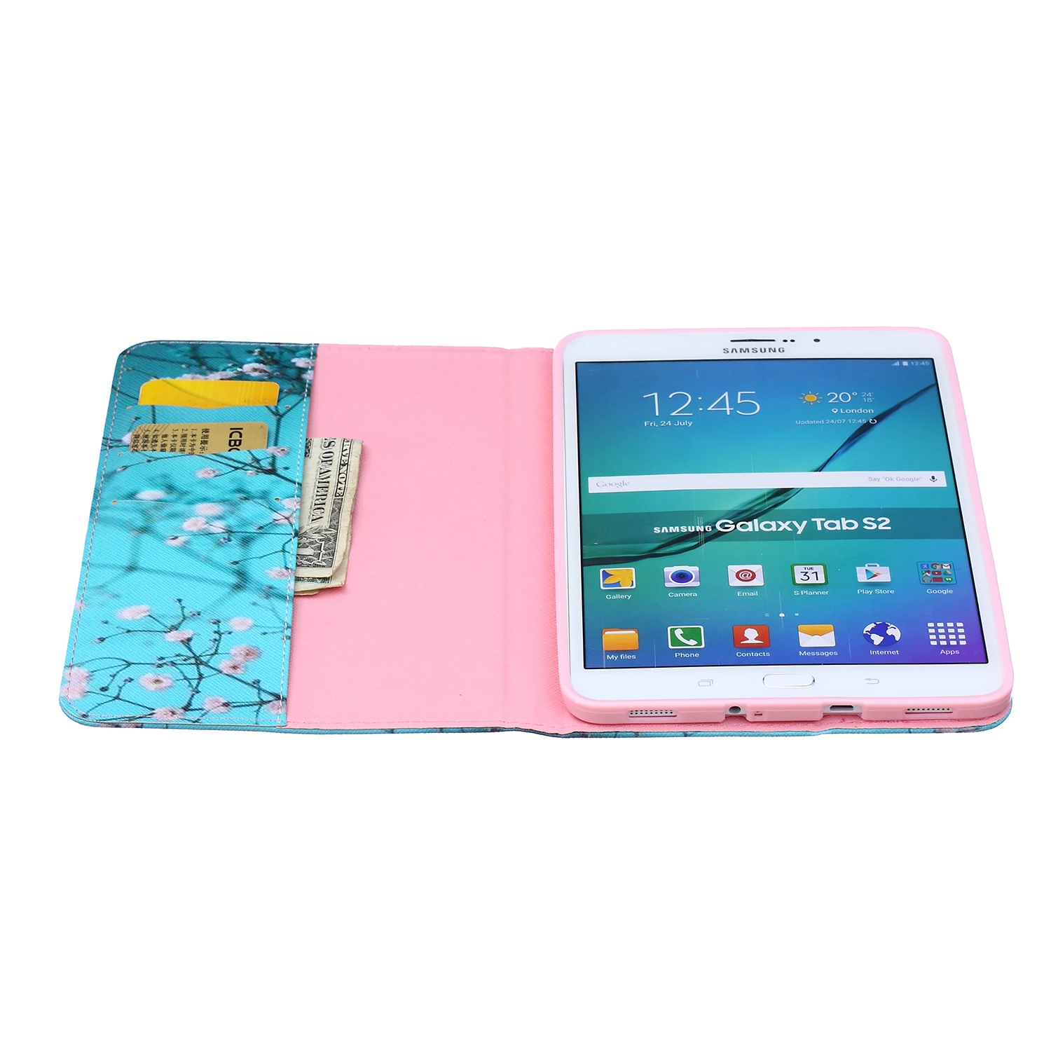 Cute Cartoon Giraffe PU Leather Stand Case Cover with Card Slots