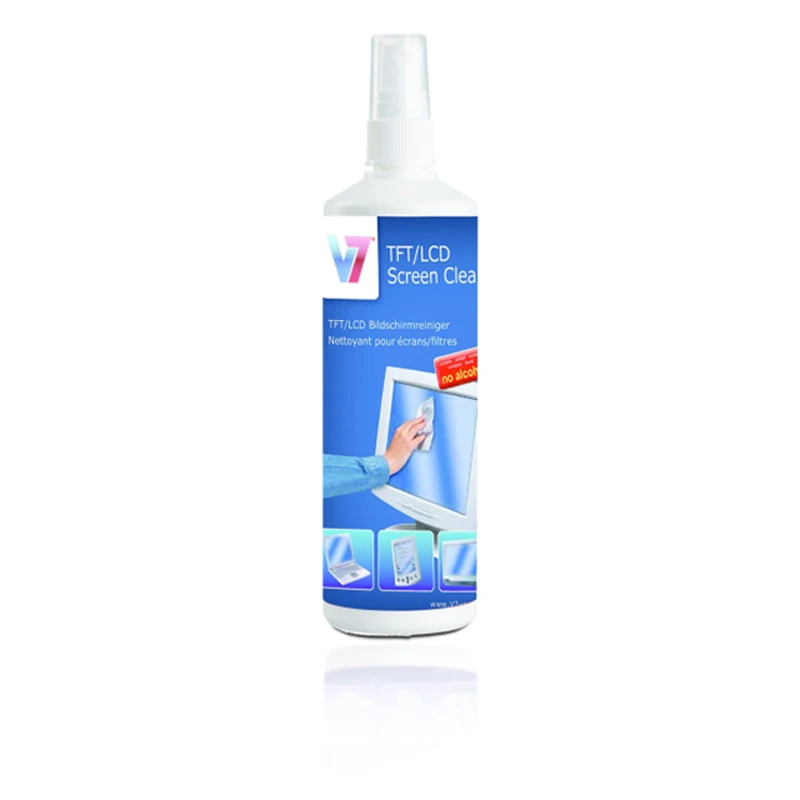V7 Spray de limpieza para pantallas Pulverizador para limpieza de equipos LCD/TFT/Plasma 250 ml de Blanco V7 Spray de limpieza para pantallas Pulverizador para limpieza de equipos LCD/TFT/Plasma 250 ml de Blanco