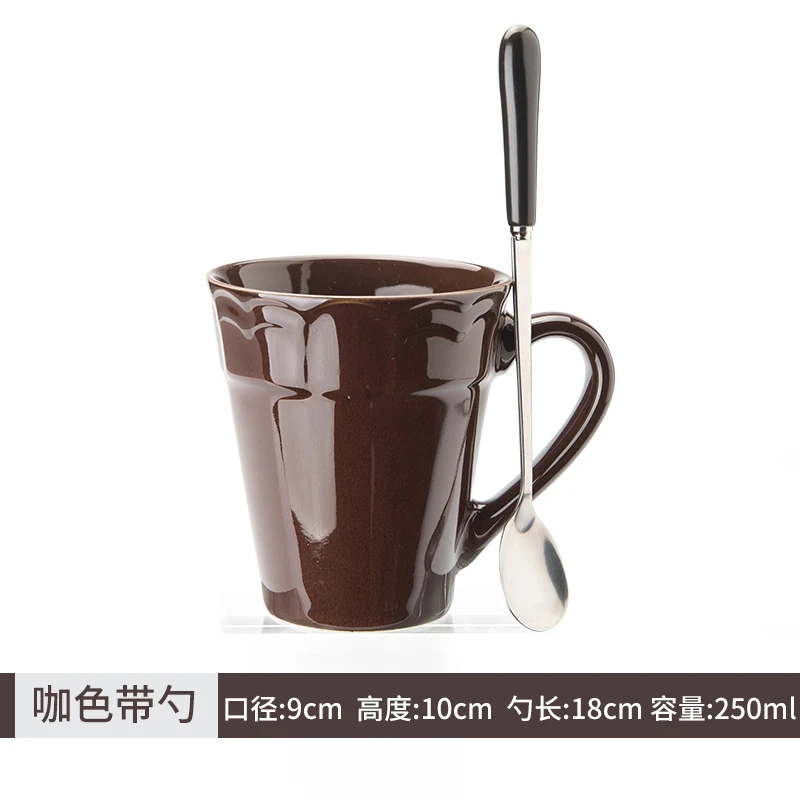 

Spoon Antique Drinking Cups Ceramic Creative European Mugs Simple Coffee with Spoon Antique Drinking Cups