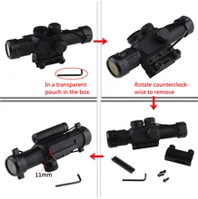 Ledarnell M6 11mm 20mm dovetail tactical scope 4x25 rifle sights with red laser sight 24 Mil dot riflescope for hunting air gun Ledarnell M6 11mm 20mm dovetail tactical scope 4x25 rifle sights with red laser sight 24 Mil dot riflescope for hunting air gun