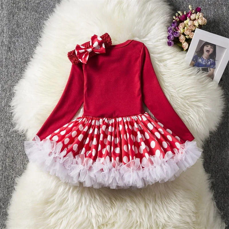 Рождественское кружевное платье принцессы Детское платье с длинными рукавами и рисунком снеговика для девочек с фабрики