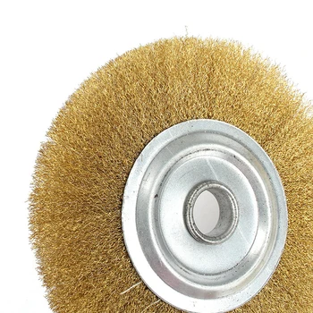 

5'' Pure Copper Wire Wheel Brass Brush Center Hole 16mm Bench Grinders Polish