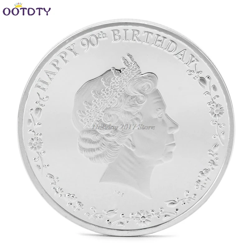 

Coins Queen's 90th Birthday Silver Plated Commemorative Coins Collectible Collection Gift Home Decoration Jun21_25