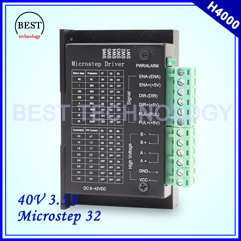 Бесплатная доставка! Драйвер шагового двигателя TB6600 Microstep32 9-40vDC 3.5A для Nema17 Nema23 |