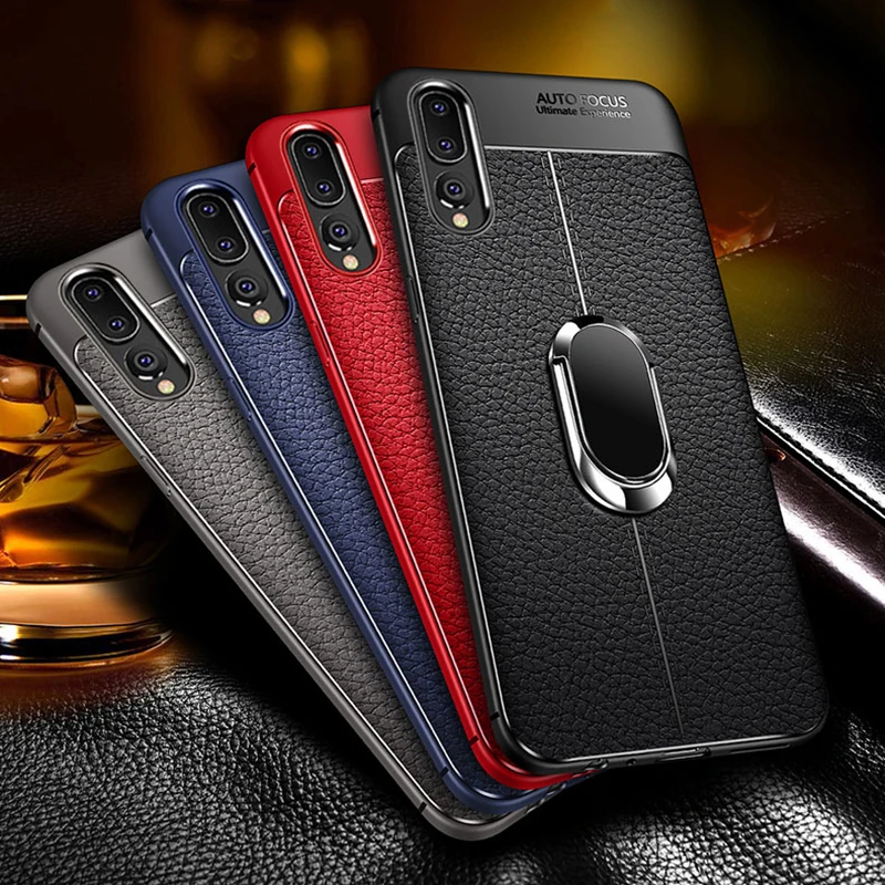 

For Huawei P20 Pro Y9 2019 Car Holder Magnetic Bracket Stand Finger Ring TPU Case For Huawei Mate 20 10 Pro Honor 8X MAX Cover