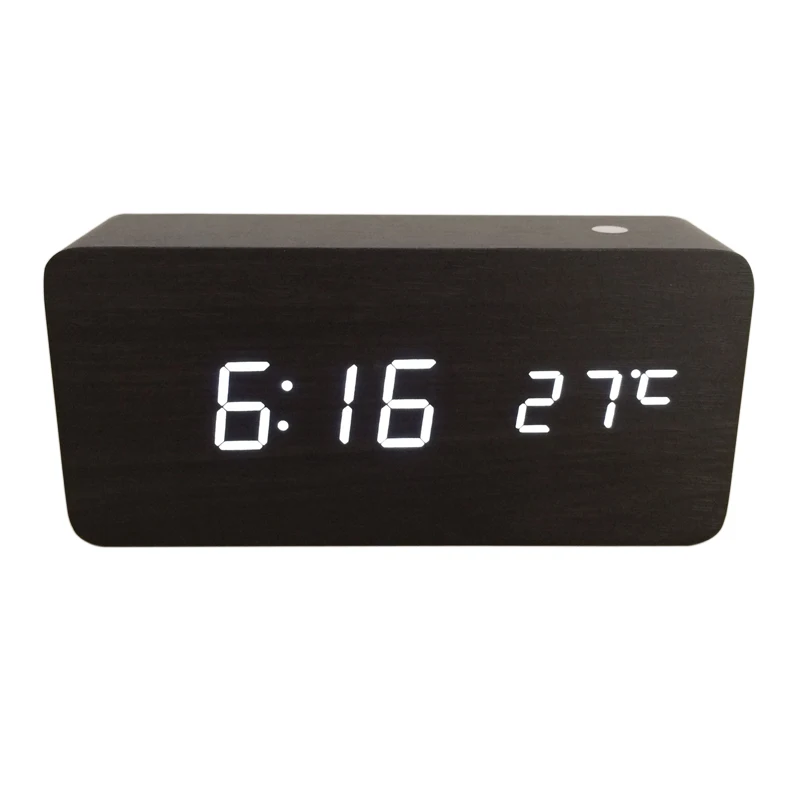 sound activated Alarm Clocks Thermometer Wooden&Bamboo clocks,LED