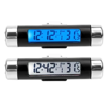 

LEEPEE Car Ornaments 3 in 1 Clock Calendar Car Thermometer Digital Blue back light LCD Display Screen Automotive Accessories