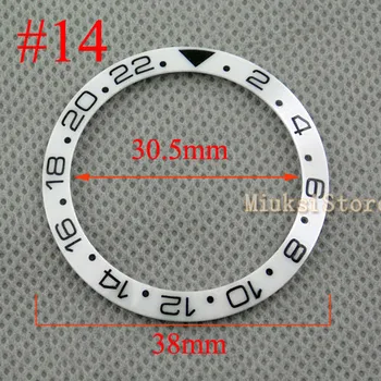 

38mm white new ceramic bezel brown scale mark for men's large dial watch