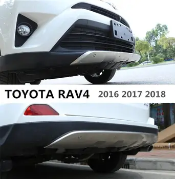 

For TOYOTA RAV4 2016 2017 2018 Front + Rear Bumper Diffuser Stainless steel Bumpers Guard skid plate