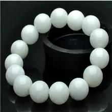 Браслет из натуральных белых бусин, мужской и женский sub-13mm, Нефритовый нефритовый белый нефрит, старая яма с сертификатом на груз