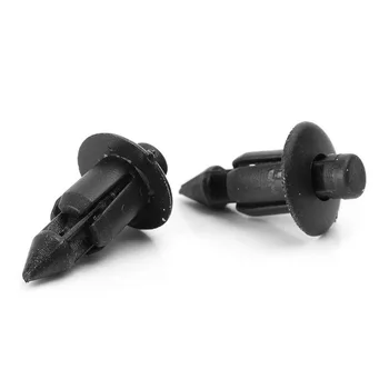 

100pcs Black Plastic Push Rivet Trim Panel Fastener Clips 6mm Dia Hole For Cars
