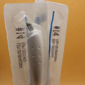 

10 Pcs Disposable Microblading Pen With 14 pin Eyebrow Blade Manual Microblade Needle Handle Tool in Expiry date/Lot NO.