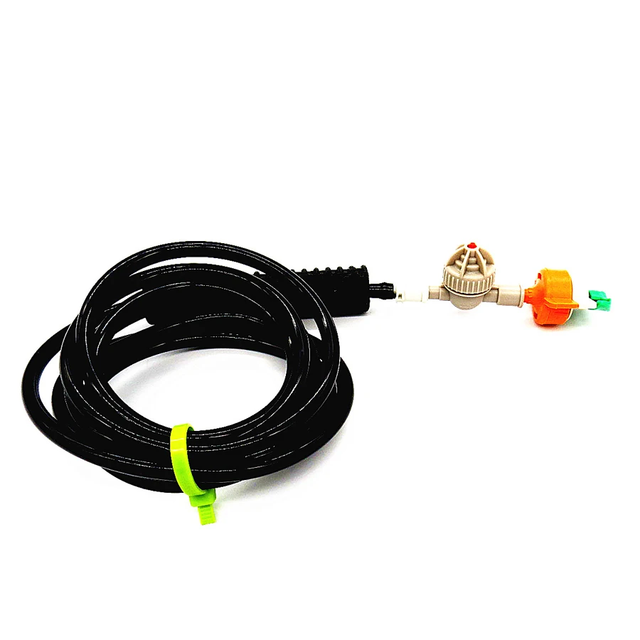 

2 sets Irigation Systems including Hanging Rotating Micro Spray Nozzle, Heavy Hammer, Anti-drip valve, 2meters 4/7mm pvc hose