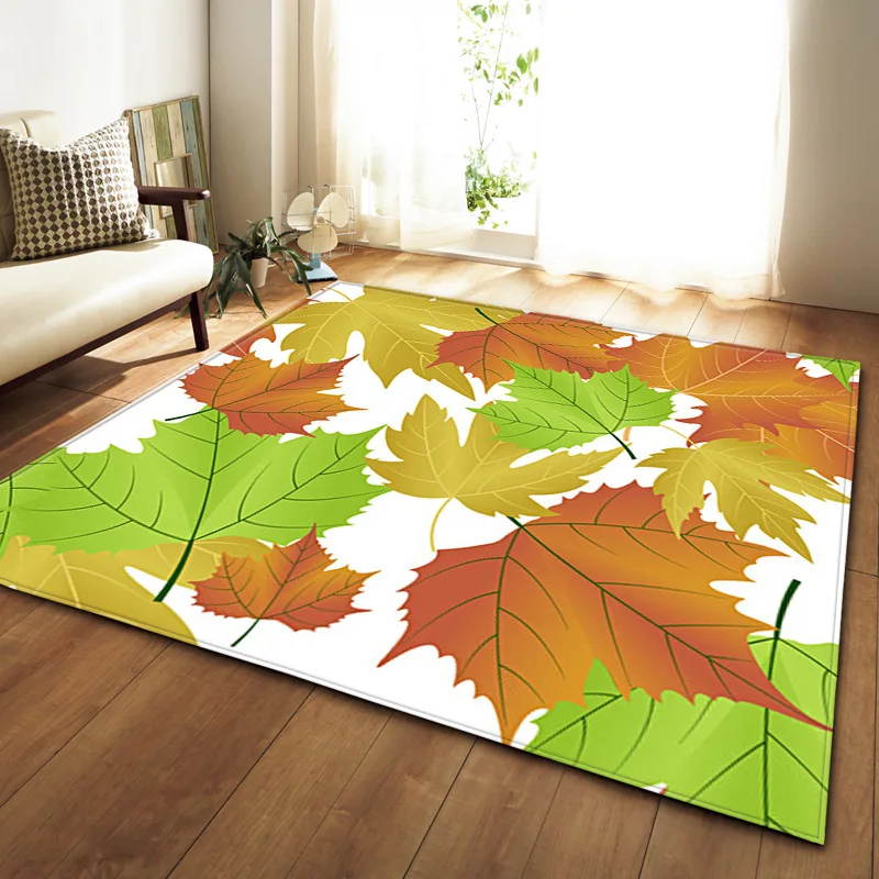 

Colorful Maple Leaf Fallen leaves Plant Rugs And Carpets For Home Living Room Blanket kids room Burrito Blanket State House Mats