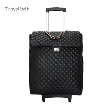 Женские модные короткие кожаные сумки на колесиках 18/20 дюймов, брендовые сумки на колесиках для путешествий