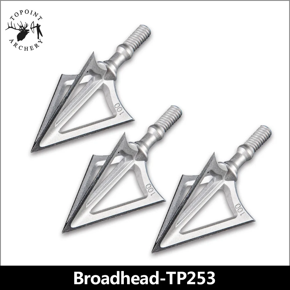 

Topoint Archery,3PCS Broadheads,Stainless Steel Hunting Arrowheads Points Broadhead 100 Grain Archery Compound Bow Arrow