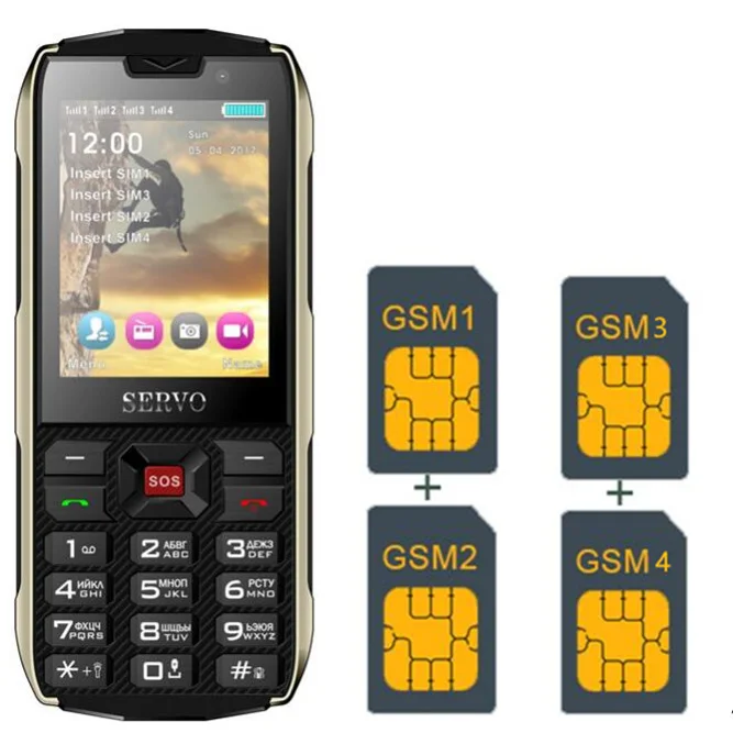 Распродажа 4 sim карты в режиме ожидания банк питания Мобильный телефон 2 8 &quotBluetooth