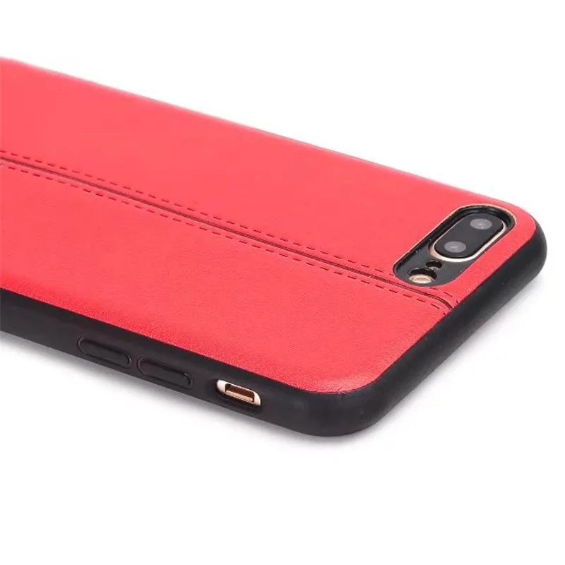5 warna bisnis PU handphone kasus Untuk Apple iphone X 8 7 6 penuh fit polos garis tengah kasus Untuk iphone 6 s 7 ditambah 8 ditambah penutup