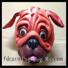 Halloween Party Cosplay pug mask animal Cartoon Style Deluxe Latex Dog Mask ,animal-like life Pug mask ,party supply in stock