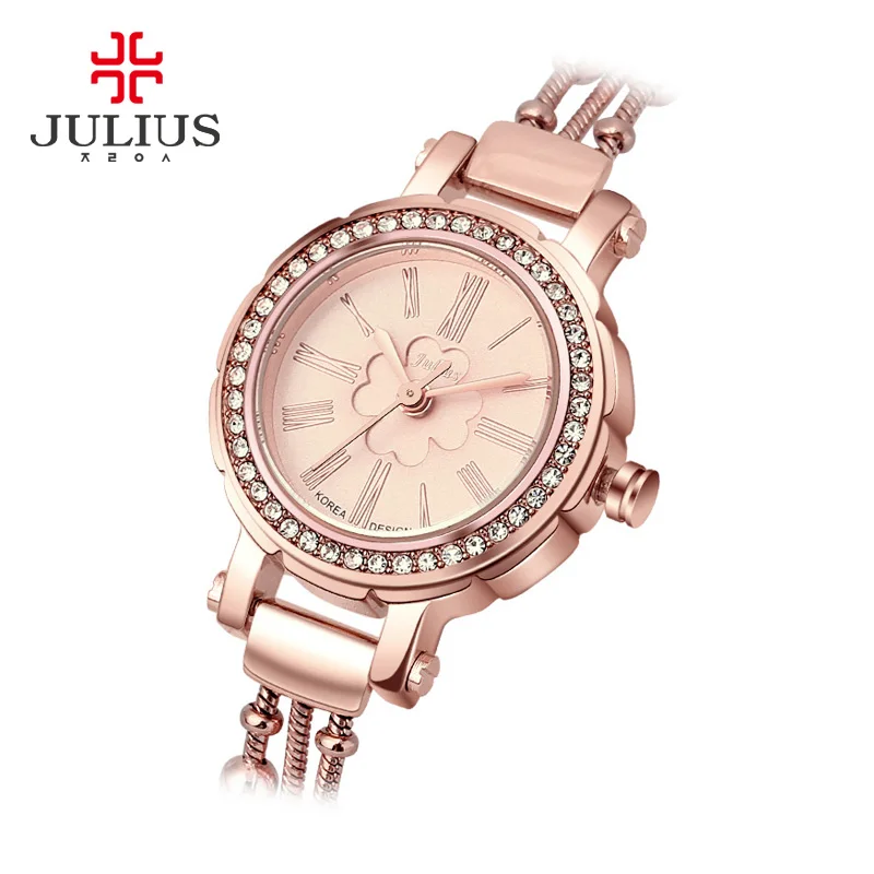 

JULIUS Women Watches 2017 Brand Luxury Fashion Quartz Ladies Watch Clock Rose Gold Dress Casual Watch girl relogio feminino Gift