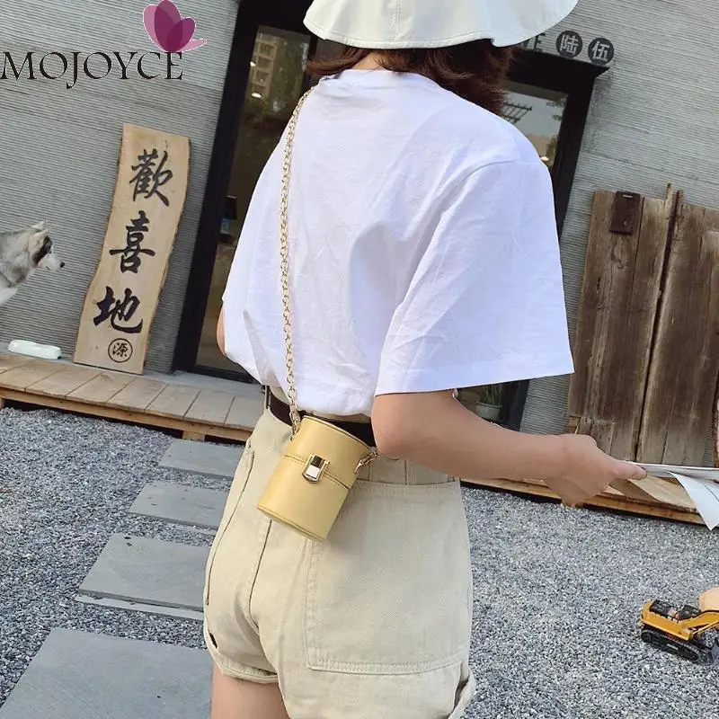 Модные круглые мини-сумки-мессенджеры на плечо для девушек из искусственной кожи, повседневные женские одноцветные сумки через плечо с цепочкой в виде змеи