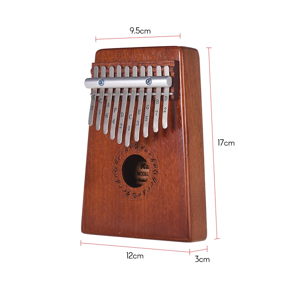 GECKO K10S портативный 10 клавишный большой палец пианино калимба Mbira дерево красного
