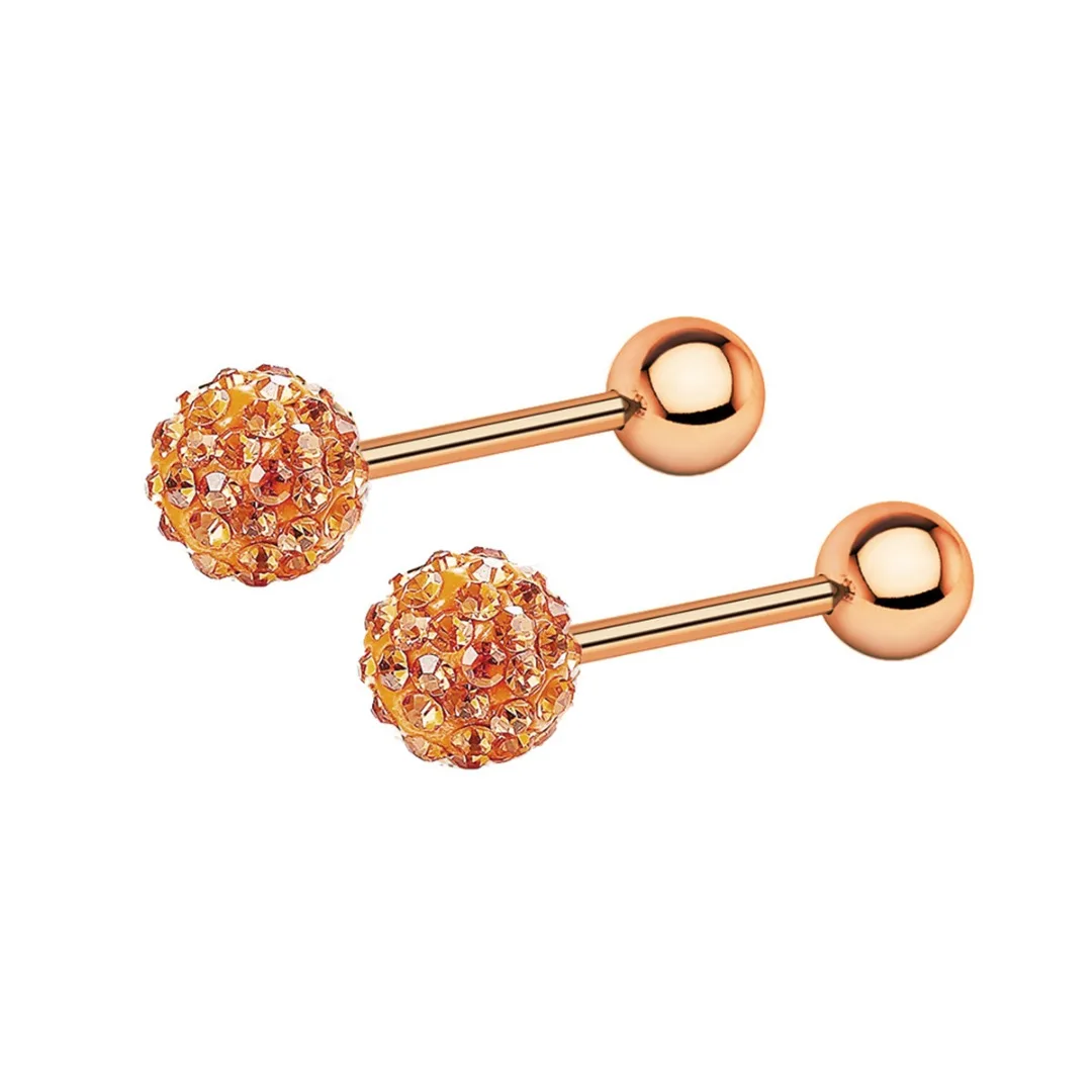 10Pairs/lot Zircon Crystal Heart Flower Ball Cartilage Lip Nail Bar Ring Barbell Piercing Tongue Stainless Steel Body Jewelry