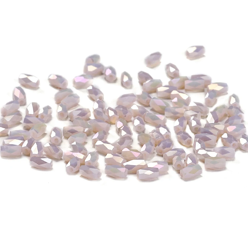

Lotus Color AB 50pcs 2*4mm Austria Beads Cylinder Crystal Beads Austria Crystal 18 Cutting Faces Loose Beads DIY Jewelry C-2