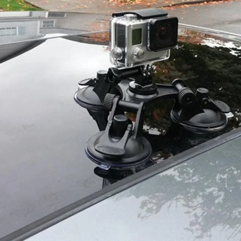 

Hot Triple Low Angle Suction Cup Mount Holder with Ball Head For Car Gopro Sport Camera 3+/4/5 NK-Shopping
