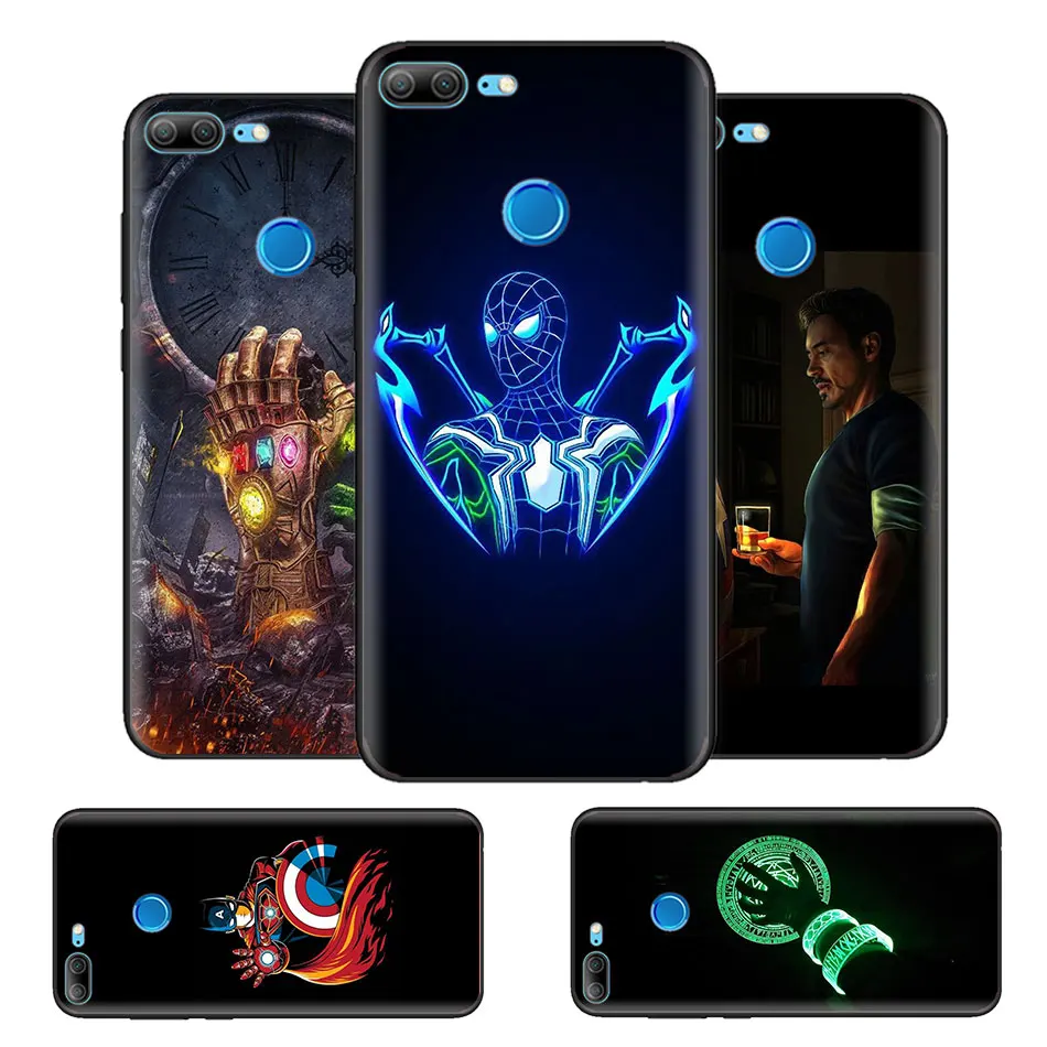 

Black Bag Soft Silicone Case Cover for Huawei honor 8X 8C 8A 10 20 Y6 Y9 2019 Lite Play Enjoy 9S 9E 20i Phone Fall Marvel Avenge