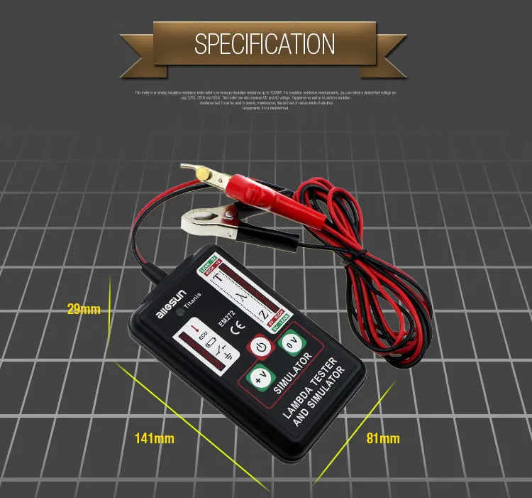 Лямбда-тестер и симулятор тест 1,2, 3 и 4 провода датчики прочный корпус ABS низкий аккумулятор all-sun EM272