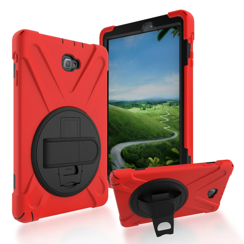 

Armor For Samsung Galaxy Tab A A6 10.1'' with S Pen P580 P585 Hand Strap 360 Rotation Stand Case Cover for Samsung P580 Case