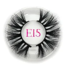 Mikiwi 25mm cils de vison faux cils E15 bande épaisse 25mm 3D cils de vison traversant maquillage dramatique Long 25MM cils de vison