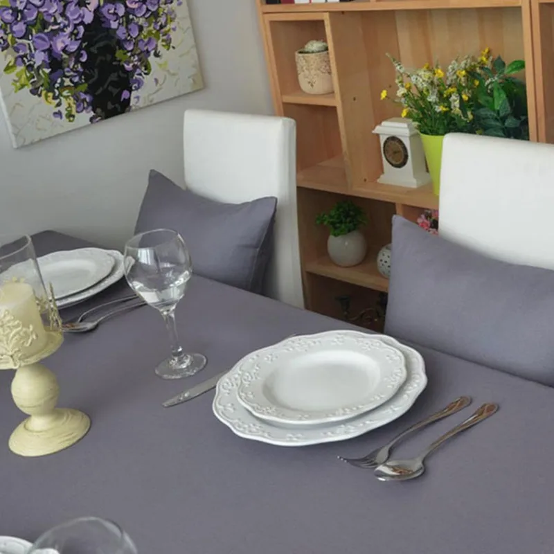  Free Shipping Modern Gray Dustproof Tablecloths European Style Nice Quality For Weddings Hotel Kitc