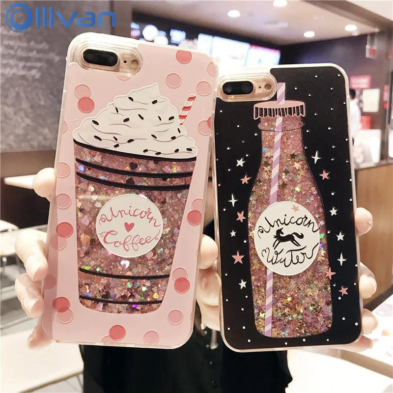

Ollivan Glitter Quicksand Case for iPhone X 8 7 6 6s Plus Case Dynamic Soft Silicone TPU Back Cover for iPhone 6 s Case fundas