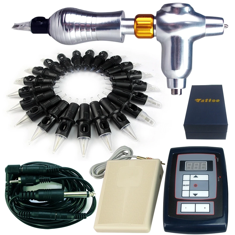 Rotary Tattoo Machine Gun Motor Tattoo Kits Complete Tattoo Set 50pcs