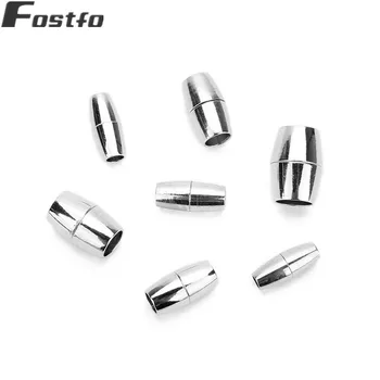 

10pcs/lot 3/4/5/6/7/8mm Hole Magnetic Clasps Oval Shape Metal Copper Silver Color Clasps For Leather Cord Diy Bracelets Making