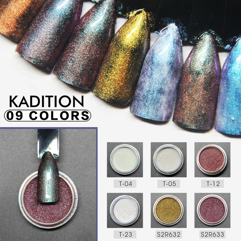 

KADITION 1 Pcs Mirror 3D Effect Nail Powder Glitter Nail Design Chrome Gel Nail Polish for Manicure Base Top Nail Art Decoration