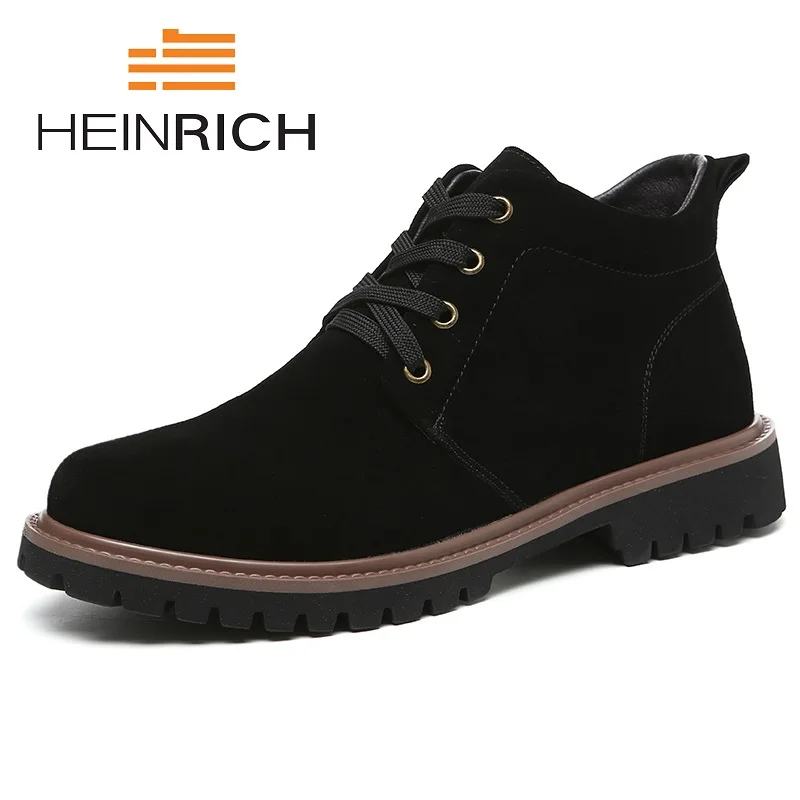 

HEINRICH Brand 2018 Winter Luxury Product Men's Boots Shoes High Top Fashion Lace-Up Ankle Boots Botas Mujer Invierno