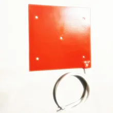 240*240*1,5 мм тепла кровать для 3d принтеры 220 В 350 Вт клей 1 сторона 100 к термистор 5*8 отверстие на pad 1000 привести провода как рисунок