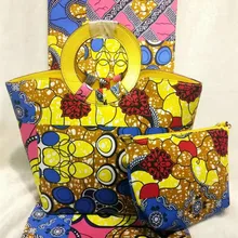Nueva Llegada Estilo de Moda Mujer Bolso de Nigeria Y la Tela de la Cera Set Precio Al Por Mayor Libre de Dhl DF-429