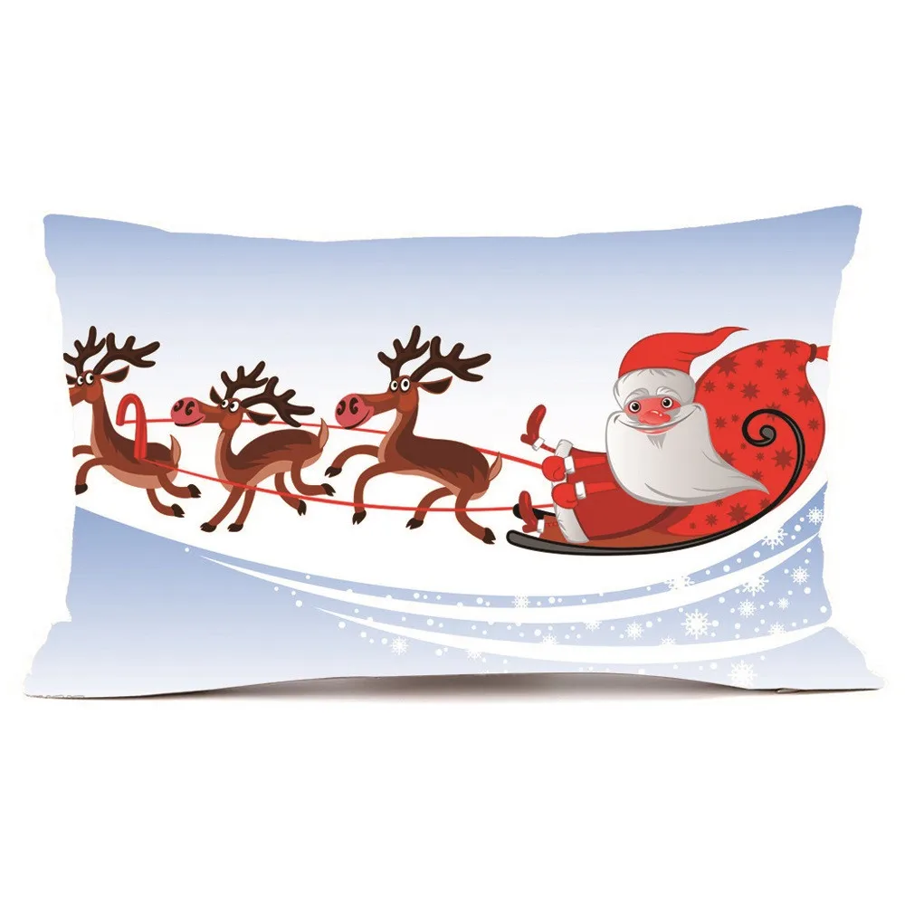 

Christmas pillow cases pillow cover 30*50 satin pillowcase Christmas Rectangle Cover Silk Throw Pillow Case Pillowcase