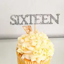 На заказ возраст блеск сладкий 16 с изображением пирожного на день рожденья топперы крещение юбилей Свадебная вечеринка украшения пончик еда выбор